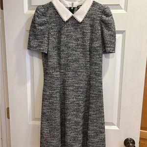 Karl Lagerfeld Elegant Black and White Tweed Dress